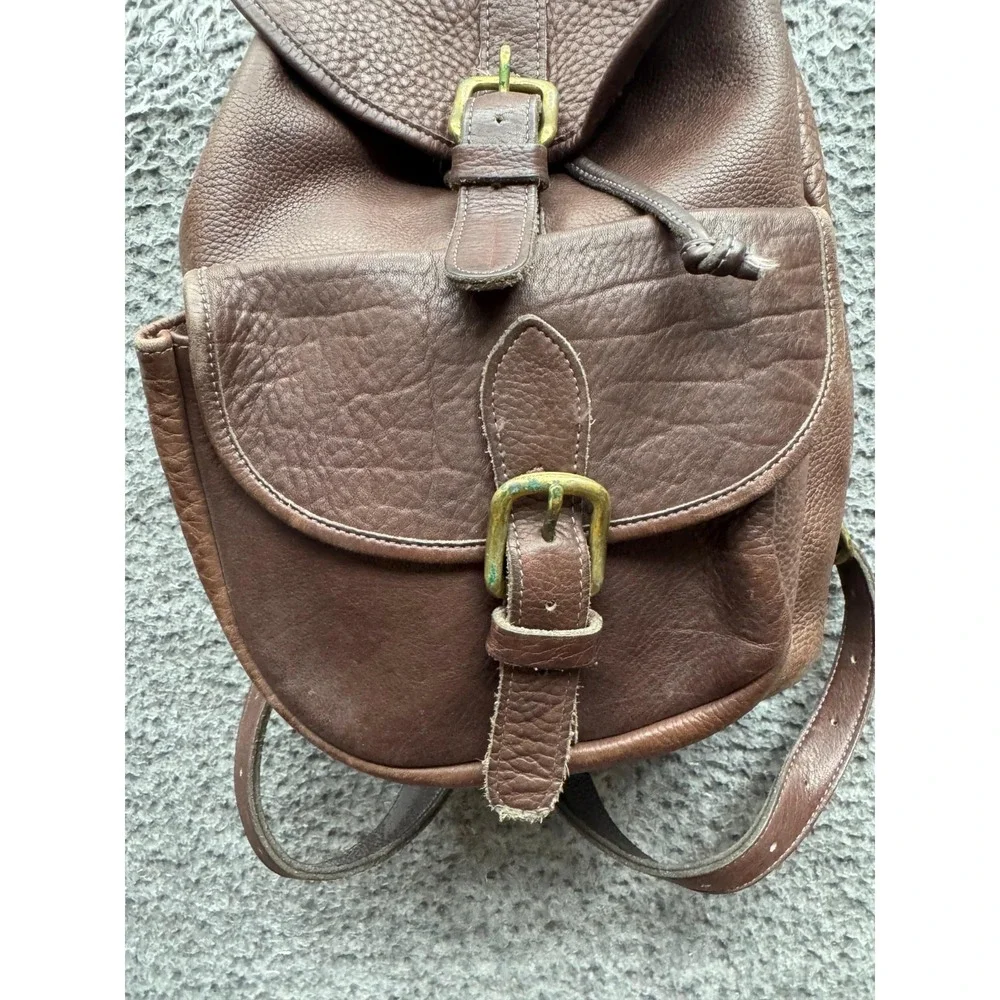 Vintage Leather Craft Authentic School‎ Travel Rucksack Backpack Brown Unisex